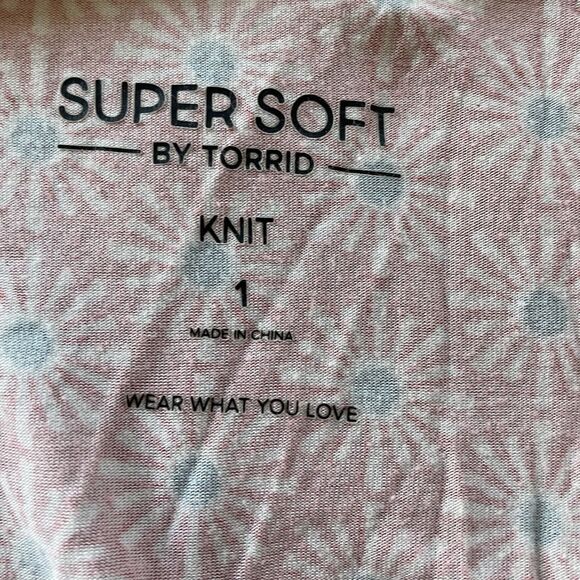 Torrid Skater Dress Womens 1X Orange Floral Super Soft Knit Flutter Short Sleeve - Picture 6 of 9